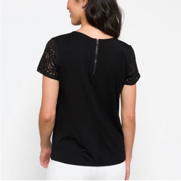 Market & Spruce Hans Crochet Mixed Media Top (L) - Picture 2 of 5